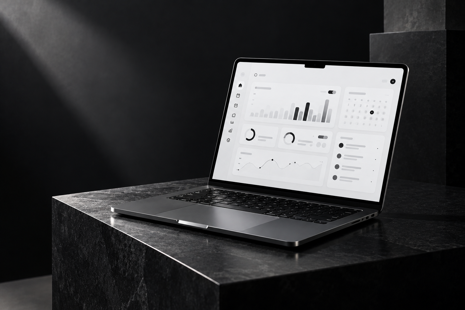 Original laptop product render for the KAVIR study platform